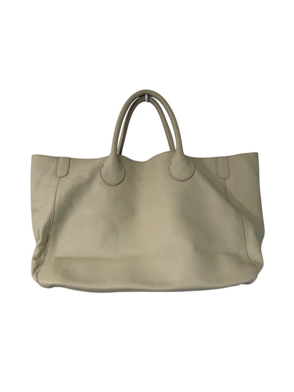 Beck Bone Ivory Classic Leather Large Tote Bag Womens